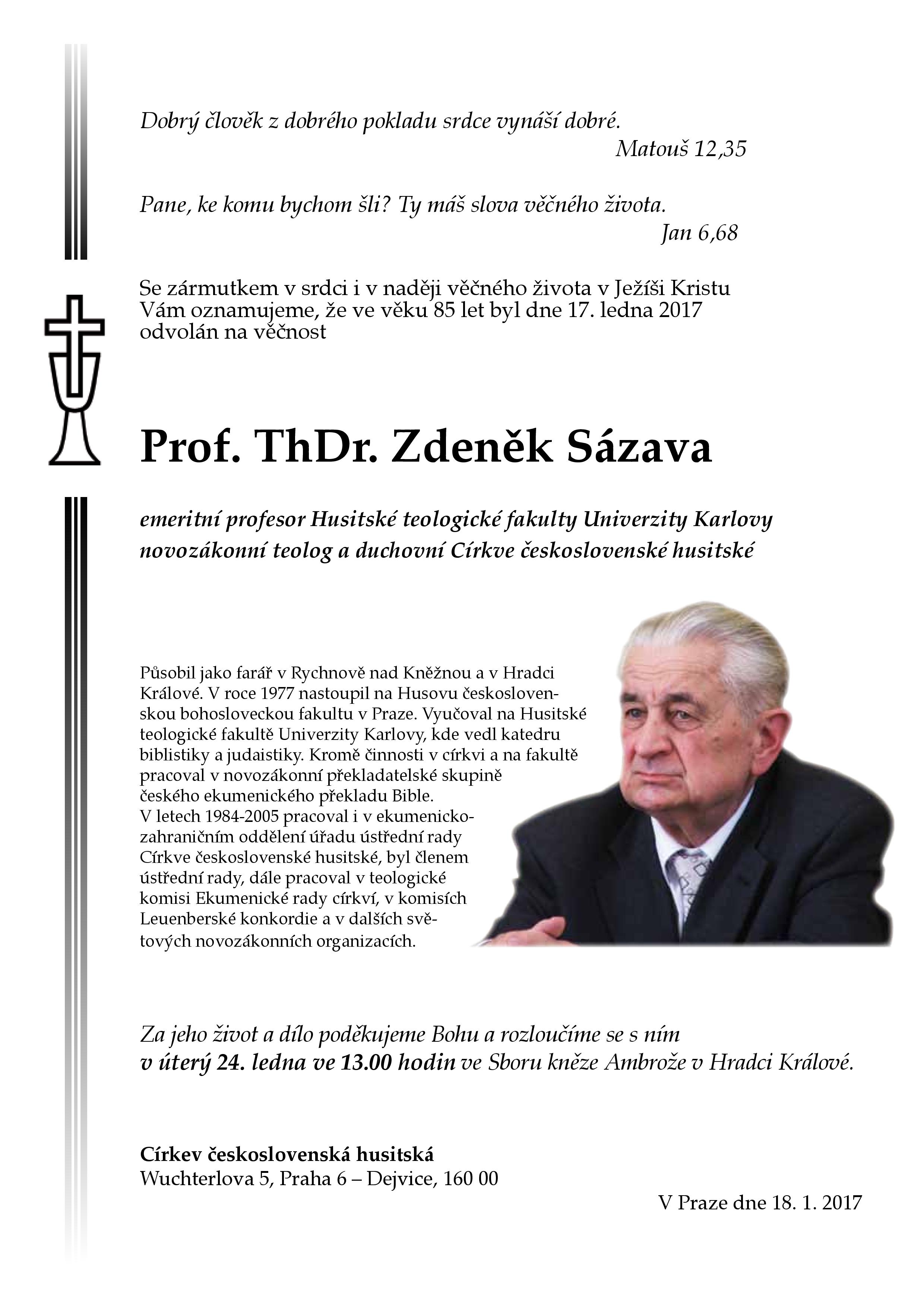 Rozloučení s br. prof. Z. Sázavou (1)